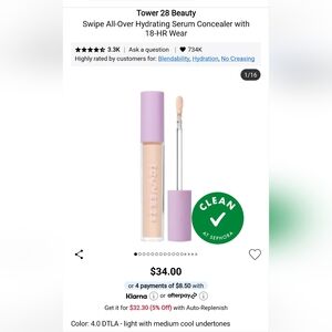 Tower 28 Beauty Swipe Concealer Shade 4.0 DTLA